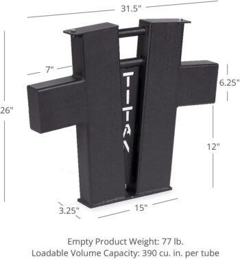 Titan Fitness Loadable Husacross 26" 77 lb. Loadable Tubes Powder Coated Black