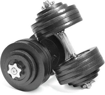 WF Athletic Supply Adjustable Dumbbells, Home Workout Equipment for Weight Lifting & Strength Training, Size Options Available 20lb, 25lb, 30lb, 52.5lb & 100lb