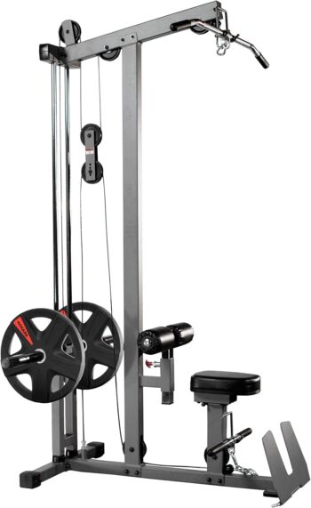 XMark LAT Pull Down and Low Row Cable Machine, Heavy Duty LAT Machine with High and Low Pulley Stations, Row Machine, Upper Body Machine