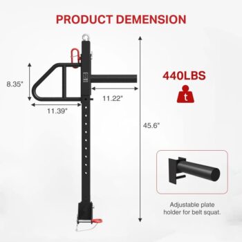 FAGUS H Lever Arm Belt Squats, Rows, Arms Curls,Deadlift or Chest Press Power Rack Attachment Fit for 2 x 2,3 x 3 Power Rack