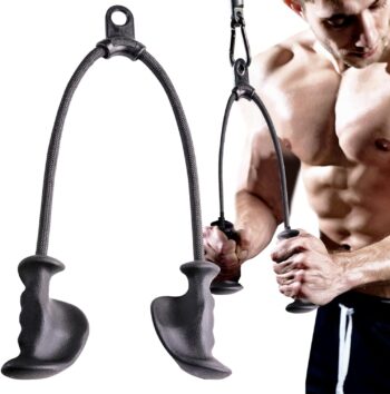 KKH Ergonomic Triceps Rope Pull Down with Anti-Slippery Natural Rubber Grip for Activating More Muscle Fibers-Gym Rope for Push Downs, Triceps Pull Downs Crunches, Facepulls