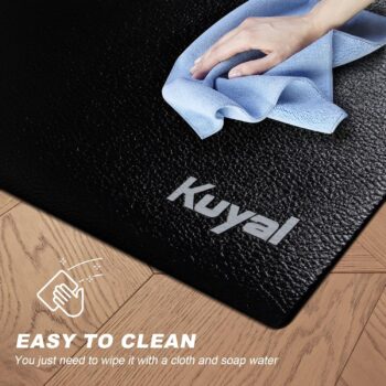 Kuyal Bike Mat Compatible with Recumbent Bikes & Treadmill & Elliptical Machine, Protect Hardwood Floor Carpet Floor Thick Mats 6mm for Exercise Equipment - Gym Flooring