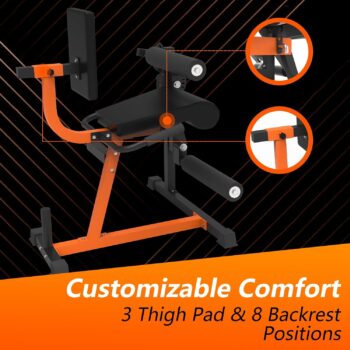 Leg Extension and Curl Machine - Adjustable Lower Body Gym Equipment with Linear Bearings, Dual Size Plate Loaded, for Home Gym Strength Training