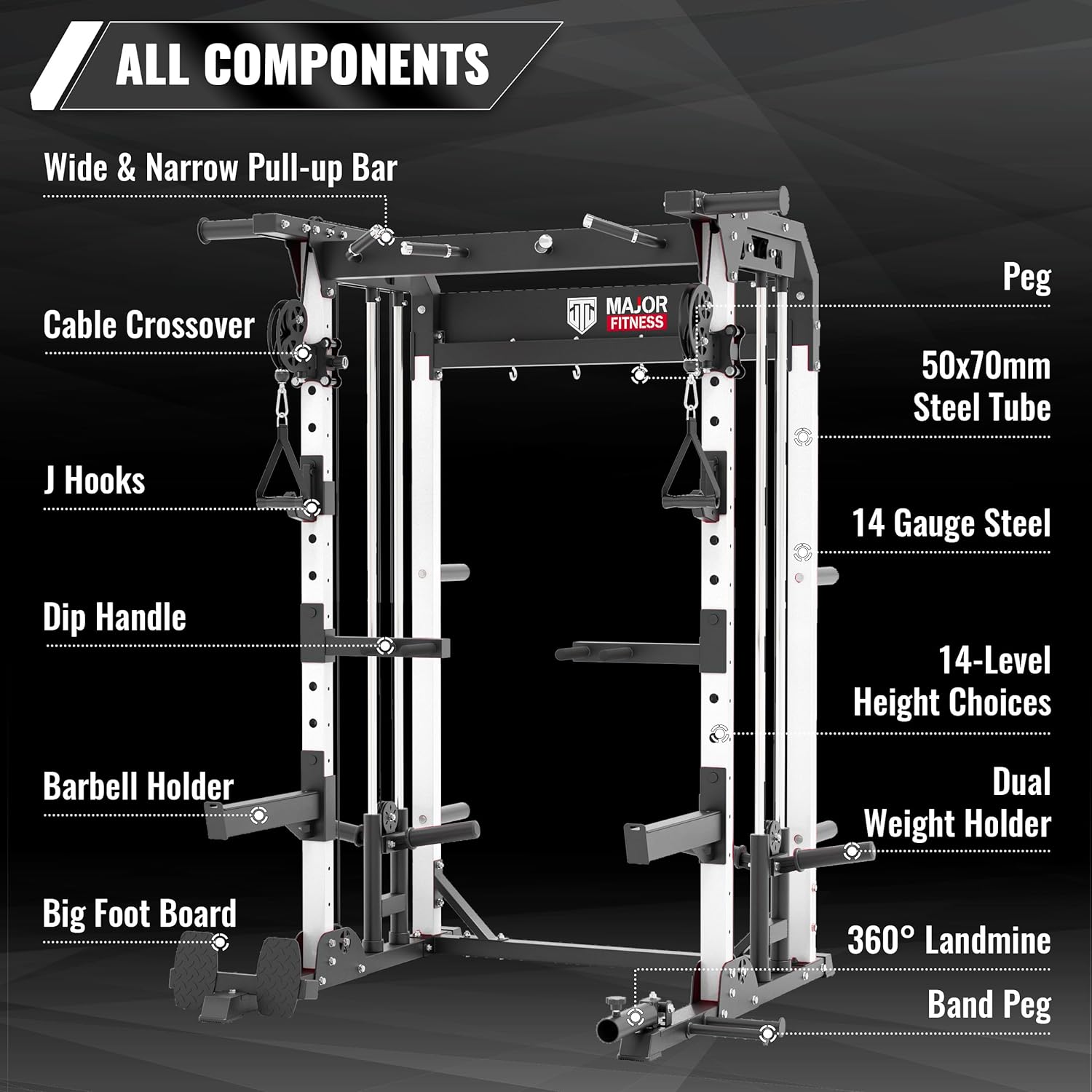 MAJOR FITNESS Multi-Functional All-in-One Power Rack Raptor...