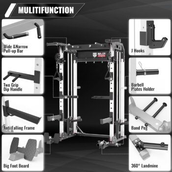 MAJOR FITNESS Multi-Functional All-in-One Power Rack Raptor F22, Squat Rack Home Gym Fitness, A Standard Strength Training Half Rack Power Cage