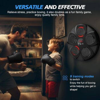 Music Boxing Machine, Rechargeable Boxing Equipment Wall Mount, Home Smart Boxing Target Workout Machine, Electronic Focus Agility Training Digital Boxing for Kids and Adults