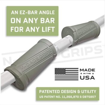 N-GAGE GRIPS | Angled Thick Grip | Transform Nearly Any Piece of Gym Equipment into an EZ Curl Bar | Build Bigger Arms, Increase Grip Strength, & Reduce Joint Stress | Made In The USA