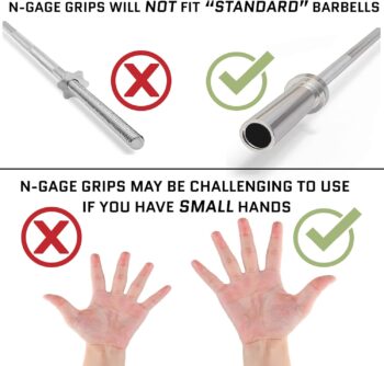 N-GAGE GRIPS | Angled Thick Grip | Transform Nearly Any Piece of Gym Equipment into an EZ Curl Bar | Build Bigger Arms, Increase Grip Strength, & Reduce Joint Stress | Made In The USA