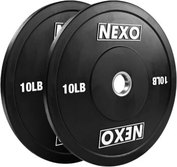 NEXO Matte Black Rubber Bumper Plates - Premium Matte Finish Sets or Pairs Cross Training Weight Plates