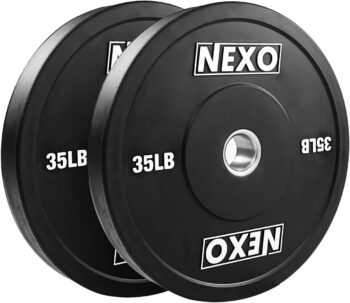 NEXO Matte Black Rubber Bumper Plates - Premium Matte Finish Sets or Pairs Cross Training Weight Plates