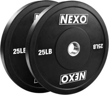 NEXO Matte Black Rubber Bumper Plates - Premium Matte Finish Sets or Pairs Cross Training Weight Plates