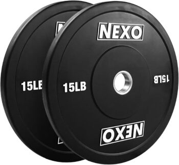 NEXO Matte Black Rubber Bumper Plates - Premium Matte Finish Sets or Pairs Cross Training Weight Plates