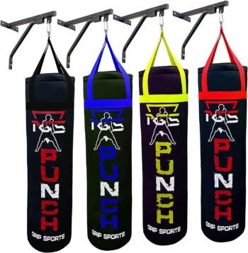 PGS Punching Bag Heavy Home Gym Exercise Equipment for Muay Thai MMA Boxing Training Fitness Workout Kickboxing for Hanging Stand – UNFILLED