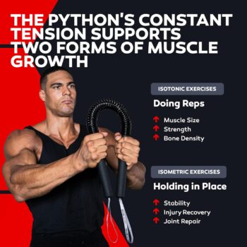 Python Power Twister Bar - Upper Body Exercise for Chest, Shoulder, Forearm, Bicep and Arm Strengthening Workout Equipment by Core Prodigy