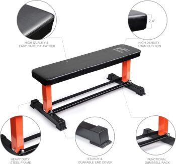 RITFIT WEIGHT BENCH Multi Purpose Strength Training Benches for Home Workouts, Compact Adjustable Weight Bench with Storage Space, No Assembly Required