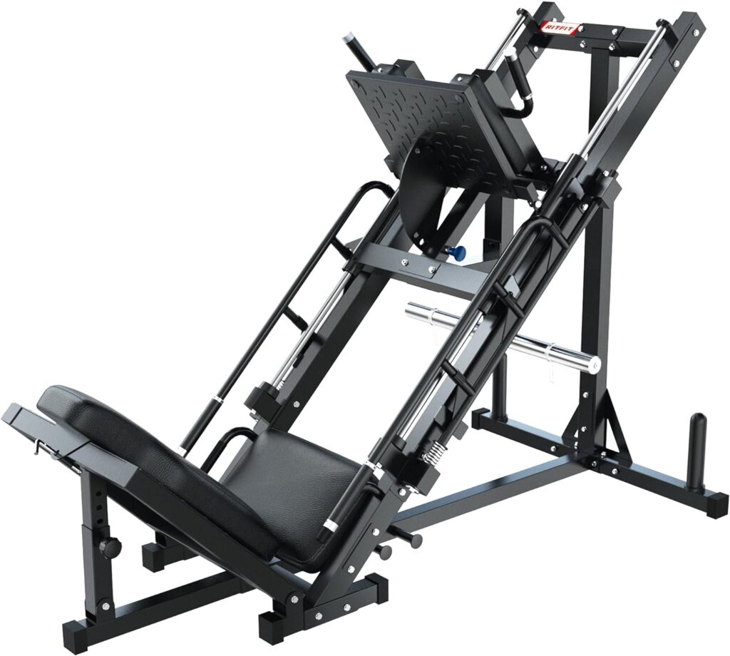 RitFit Leg Press Hack Squat Machine, Professional Adjustable ...