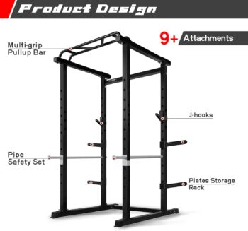 RitFit PC-410 Power Cage 1000LB Capacity and Packages with Optional Basic Power Rack, Weight Bench, Barbell Set with Olympic Barbell, DIY LAT Pull Down Pulley System, for Garage & Home Gym