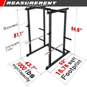 RitFit PC-410 Power Cage 1000LB Capacity and Packages with Optional Basic Power Rack, Weight Bench, Barbell Set with Olympic Barbell, DIY LAT Pull Down Pulley System, for Garage & Home Gym