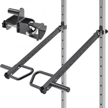 SELEWARE Adjustable Lever Arms Heavy Duty Jammer Arms, Only Fits 2'' x 2'' Power Rack Rated 600 lbs Per Arm for Strength Training Home Gym Workout Attachments