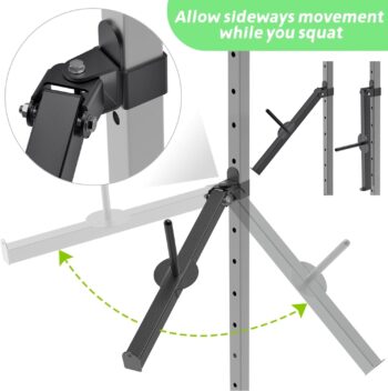 SELEWARE Belt Squat Lever Arm for 2" x 2" Power Cage Squat Rack Attachment Compatible with 1'' and 2'' Weight Plates, Supports Vertical and Sideways Movements