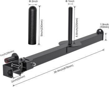 SELEWARE Belt Squat Lever Arm for 2" x 2" Power Cage Squat Rack Attachment Compatible with 1'' and 2'' Weight Plates, Supports Vertical and Sideways Movements