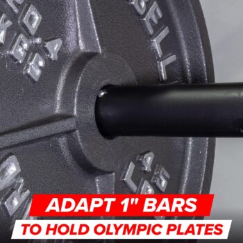 SERIOUS STEEL FITNESS Nylon Olympic Adapter Sleeve 8" - Convert 1" Bars or Posts to 2" Olympic Bars or Posts. Includes Removeable end Cap for Longer Posts.