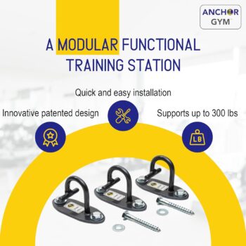 The Anchor Gym Anchor Gym-Mini H1 (Set of 3) - Wall Mounted Modular Hooking Platform for Resistance Bands, Suspension Straps, Stretch Straps, and Large Loop Bands