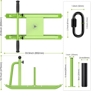 Weight Sled Fitness Sled, Adjustable Height Weight Training Sled, Enhance Muscle Strength and Explosive Power, Suitable for 1" & 2" Weight Plate