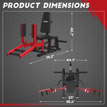 syedee Hip Abductor Machine, Plate-Loaded Inner and Outer Thigh Machine, Thigh Master with 6 Levels Gear System, Hip Trainer for Hip Abduction and Hip Adduction