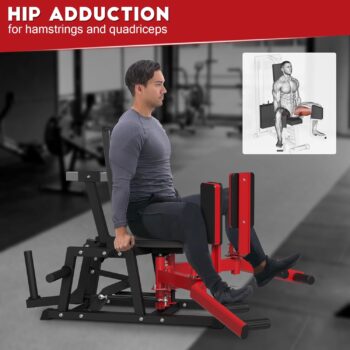 syedee Hip Abductor Machine, Plate-Loaded Inner and Outer Thigh Machine, Thigh Master with 6 Levels Gear System, Hip Trainer for Hip Abduction and Hip Adduction