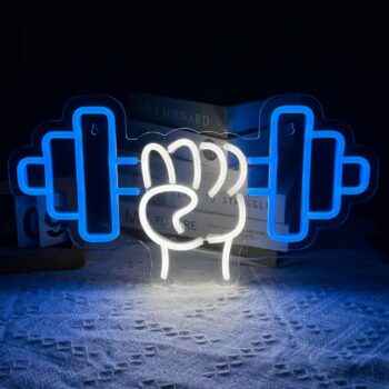 Gym Neon Sign,Dumbbell Neon Lights for Wall Decor,Gym Sign Wall Art,Dimmable Led Signs For Workout Room Fitness Center Gym Decor Sports Office Game Room Decoration,Man Cave Decor for Men