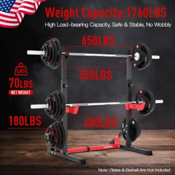 HARISON Multifunction Power Cage Adjustable Squat Rack, Heavy Duty Pull Up Bar Station for Home Gym