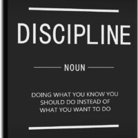 Inspirational Entrepreneur Proverb Discipline Noun Wall Art Canvas Artwork Printmaking Painting Poster Home Decor Gym Office Company Frame Ready to Hang[24''W x 36''H]