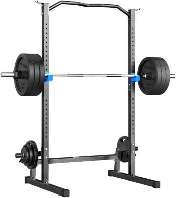 JX FITNESS Squat Rack Cage with Pull Up Bar,Adjustable Power Rack Cage Exercise Squat Stand with Barbell Holder,Weight Lifting Workout Station for Home Gym