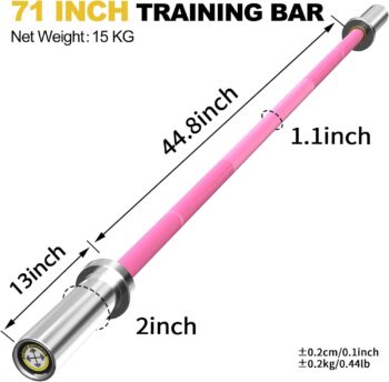 POWER GUIDANCE Chrome Olympic Barbell Bar, 2 Inch Weight Bar for lifting, Hip Thrusts,Universal Strength Training Bars ​4ft/5ft/6ft