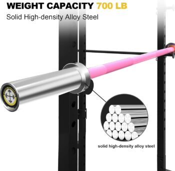 POWER GUIDANCE Chrome Olympic Barbell Bar, 2 Inch Weight Bar for lifting, Hip Thrusts,Universal Strength Training Bars ​4ft/5ft/6ft