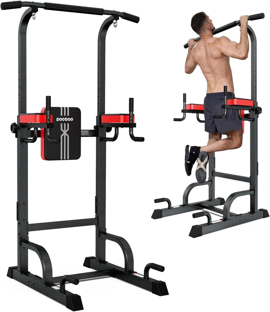 Pooboo Power Tower Dip Station, Pull Up Bar Stand for Fitness...