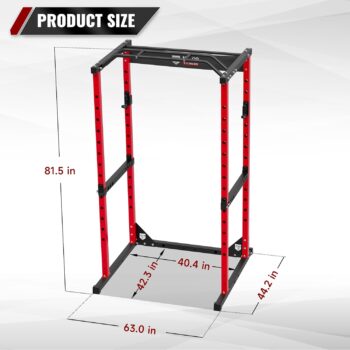 Major Fitness Power Cage, Raptor F16 Squat Rack All-in-One 1200lbs Capacity Power Rack with LAT Pull Down and More Attachment for Home Gym, Weight Cage