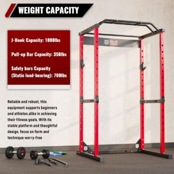 Major Fitness Power Cage, Raptor F16 Squat Rack All-in-One 1200lbs Capacity Power Rack with LAT Pull Down and More Attachment for Home Gym, Weight Cage