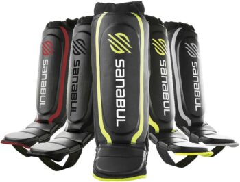 Sanabul Essential Sleeve Kickboxing Shin Guards | MMA Shin Guards | Muay Thai Shin Guards | Hybrid Neoprene Design