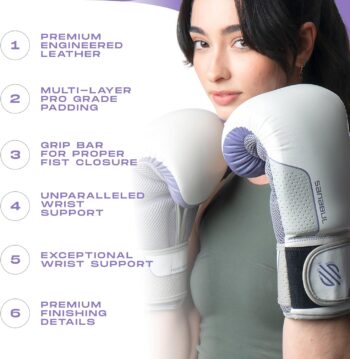 Sanabul Hyperstrike Women's Boxing Gloves | Kickboxing Gloves for Women | Boxing Gloves for Women | Heavy Bag Gloves | Punching Bag Gloves