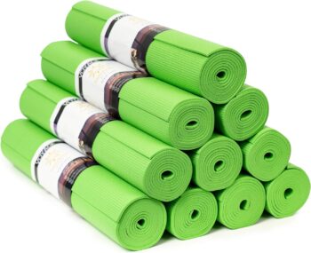 Sunshine Yoga Voyage Yoga Mat, 10 Pack, 72" x 24" Extra Long Exercise Mat, 5mm Thick Bulk Yoga Mats for Home Workout, Anti-Tear, Non Slip Fitness Mat for Gym or Studio