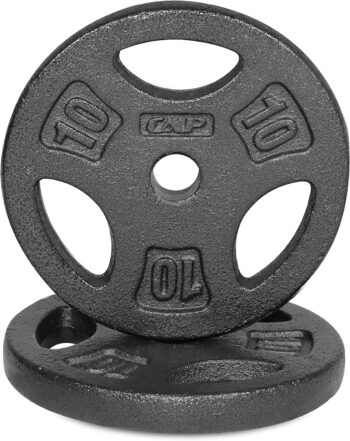 WF Athletic Supply Cast Iron 1-Inch Standard Grip Plate for Strength Training, Muscle Toning, Weight Loss & Crossfit - Multiple Choices Available