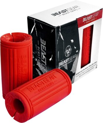 Beast Gear - Barbell and Dumbbell Bar Grips for Weightlifting & Muscle Building - Strength Training Equipment