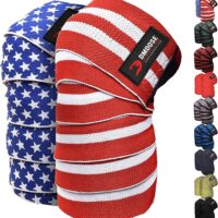 DMoose Fitness Knee Wraps for Lifting - 78" Length Heavy Duty Gym Knee Sleeves Pair - Avoid Knee Injury - Provides Joint Stability