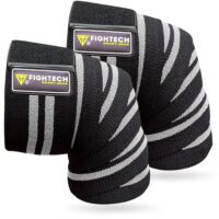 FIGHTECH Knee Wraps for Weightlifting | Men & Women | 82" Long for Squatting Leg Presses, Cross Training, Bodybuilding and Gym WODs