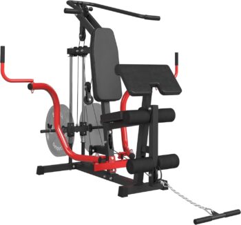 GMWD Home Gym Station, 800lb Capacity Chest Fly Machine, Shoulder Press, PEC Fly, LAT Pulldown, Bicep Curl and Leg Extension Home Gym