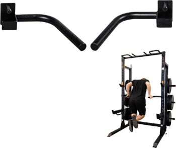 GRIND Fitness Chaos4000 Half Rack Dip Station Handles for Squat Racks Angled Dip Bar Attachments Tube Power Cage Black J-Cup Adjustable Strength Training