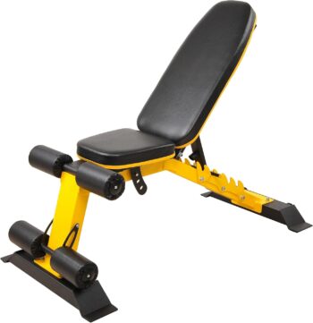 Signature Fitness Heavy Duty Adjustable and Foldable Utility Weight Bench for Upright, Incline, Decline, and Flat Exercise