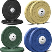 FEIERDUN 2" Color Olympic Bumper Plate Weight Plate for Strength Training - 100% Virgin Rubber